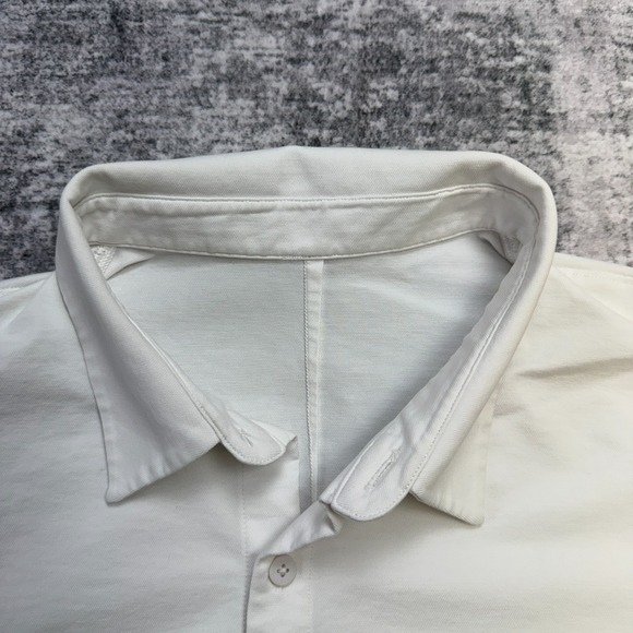 Lululemon Commission Shirt Men Large White Stretch Performance Button Up Commute - Picture 6 of 11
